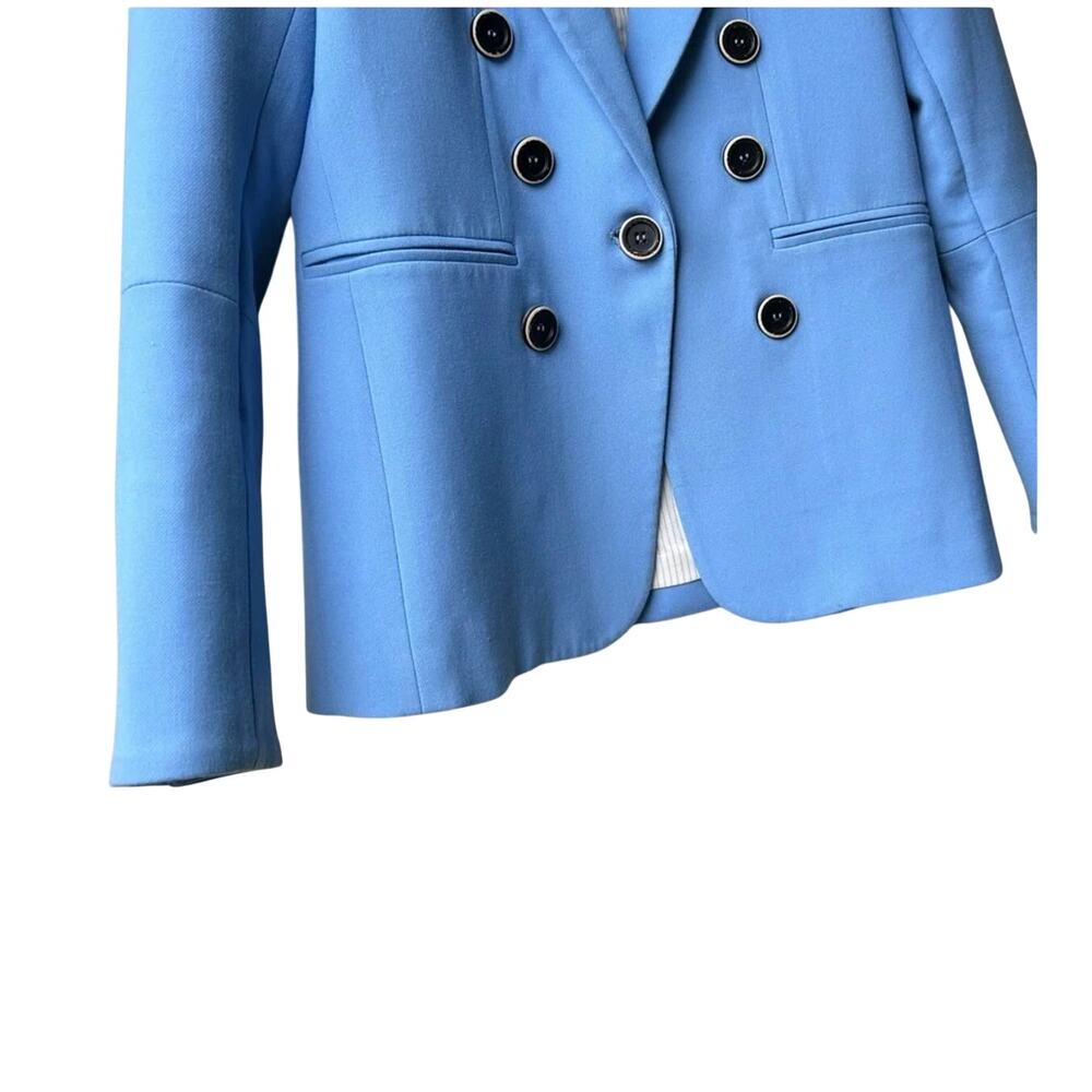 Veronica Beard Colson Peak Lapel Double Breasted Jacket 0 Blue Blazer Prep Luxe - Picture 4 of 7